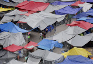 Members Of The National Coordinator Of Education Workers (CNTE) Expand Their Encampment In Mexico City's Zócalo