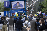 Democratic Party Holds Focused Rally In Yeouido As Early Voting Begins