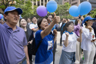 Democratic Party Holds Focused Rally In Yeouido As Early Voting Begins