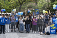 Democratic Party Holds Focused Rally In Yeouido As Early Voting Begins
