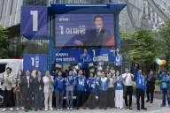 Democratic Party Holds Focused Rally In Yeouido As Early Voting Begins