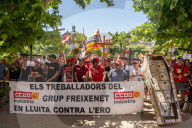 Freixenet Workers Protest In Barcelona.
