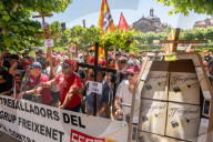 Freixenet Workers Protest In Barcelona.
