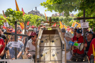 Freixenet Workers Protest In Barcelona.