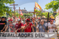 Freixenet Workers Protest In Barcelona.