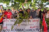 Freixenet Workers Protest In Barcelona.