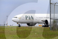 Airplanes Taxi For Departure From Toronto Pearson International Airport In Mississauga