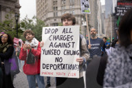 Protesters Rally Outside Federal Court Hearing In Solidarity With Detained Columbia University Student Yunseo Chung