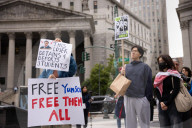 Protesters Rally Outside Federal Court Hearing In Solidarity With Detained Columbia University Student Yunseo Chung