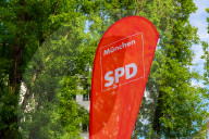 SPD Party Banner Displayed In Munich