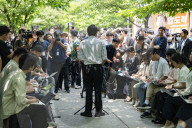 Lee Jun-seok Campaigns At Gyeongui Line Forest Park In Seoul
