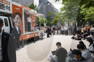 Lee Jun-seok Campaigns At Gyeongui Line Forest Park In Seoul