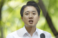 Lee Jun-seok Campaigns At Gyeongui Line Forest Park In Seoul