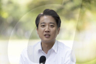 Lee Jun-seok Campaigns At Gyeongui Line Forest Park In Seoul