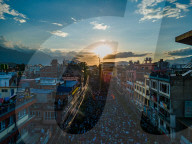 Drone View Of Rato Machindranath Festival In Nepal.