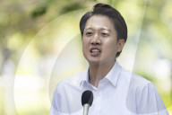 Lee Jun-seok Campaigns At Gyeongui Line Forest Park In Seoul