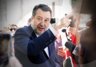 The Minister of infrastructures and transport, Matteo Salvini in Messina