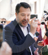 The Minister of infrastructures and transport, Matteo Salvini in Messina