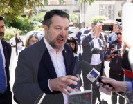 The Minister of infrastructures and transport, Matteo Salvini in Messina