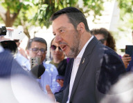 The Minister of infrastructures and transport, Matteo Salvini in Messina