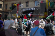 Protest Against Electronic Brunch In Nou Barris, Barcelona, Linked To Pro-Israeli Fund