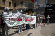 Protest Against Electronic Brunch In Nou Barris, Barcelona, Linked To Pro-Israeli Fund