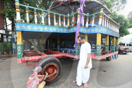 Lord Jagannath's  Chariot Fitted With  Sukhoi Jet Tires  In Kolkata, India