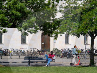 Students In Front Of A University Building In Munich