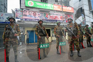 Army Soldiers Stand Guard For Security In Dhaka. 