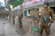 Army Soldiers Stand Guard For Security In Dhaka. 