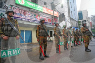 Army Soldiers Stand Guard For Security In Dhaka. 