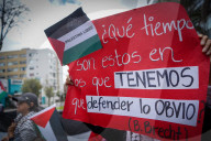Protests Outside The Israeli Embassy In Ecuador Condemning The Attack On Palestine.