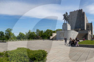 Visitors At The National Monument At Vitkov In Prague
