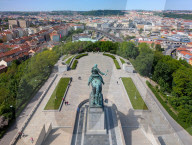 Visitors At The National Monument At Vitkov In Prague