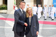 Italy's Prime Minister Giorgia Meloni And France's President Emmanuel Macron Meet At Chigi Palace