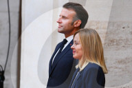 Italy's Prime Minister Giorgia Meloni And France's President Emmanuel Macron Meet At Chigi Palace