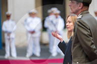 Italy's Prime Minister Giorgia Meloni And France's President Emmanuel Macron Meet At Chigi Palace
