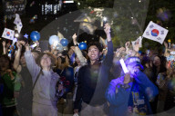President-elect Lee Jae-myung Greets Supporters In Seoul After Election Victory