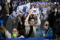 President-elect Lee Jae-myung Greets Supporters In Seoul After Election Victory