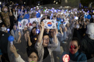 President-elect Lee Jae-myung Greets Supporters In Seoul After Election Victory