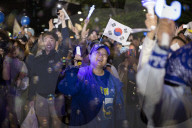 President-elect Lee Jae-myung Greets Supporters In Seoul After Election Victory