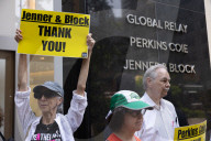 Demonstrators Thank Law Firms For Standing Up To Trump