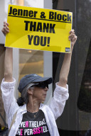 Demonstrators Thank Law Firms For Standing Up To Trump