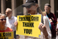 Demonstrators Thank Law Firms For Standing Up To Trump