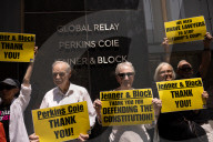 Demonstrators Thank Law Firms For Standing Up To Trump
