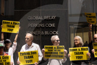 Demonstrators Thank Law Firms For Standing Up To Trump