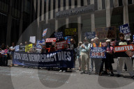 Demonstrators Protest Outside Of Fox News/ News Corp Headquarters In Manhattan