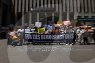 Demonstrators Protest Outside Of Fox News/ News Corp Headquarters In Manhattan
