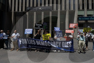 Demonstrators Protest Outside Of Fox News/ News Corp Headquarters In Manhattan
