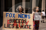 Demonstrators Protest Outside Of Fox News/ News Corp Headquarters In Manhattan